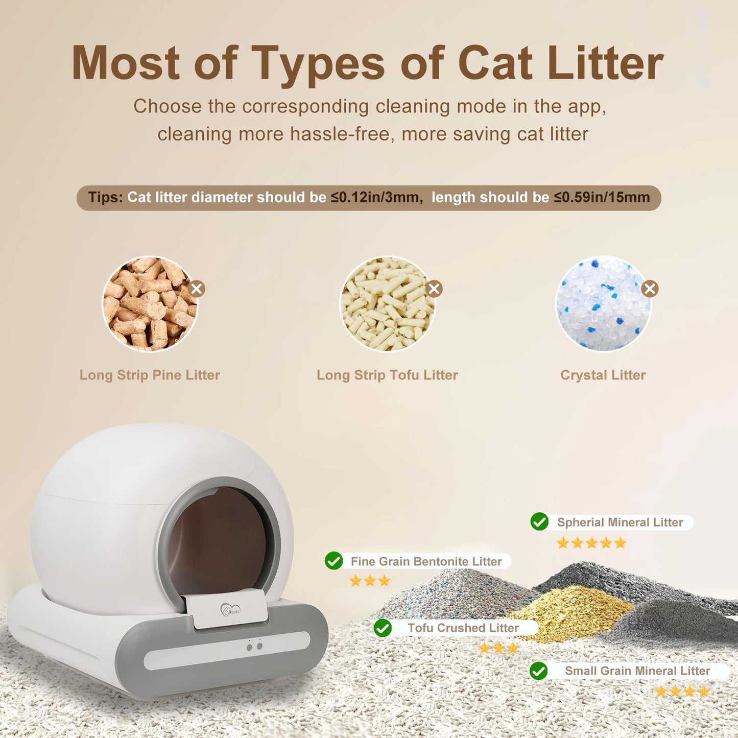 DOEL 65L Smart Self-Cleaning Litter Box