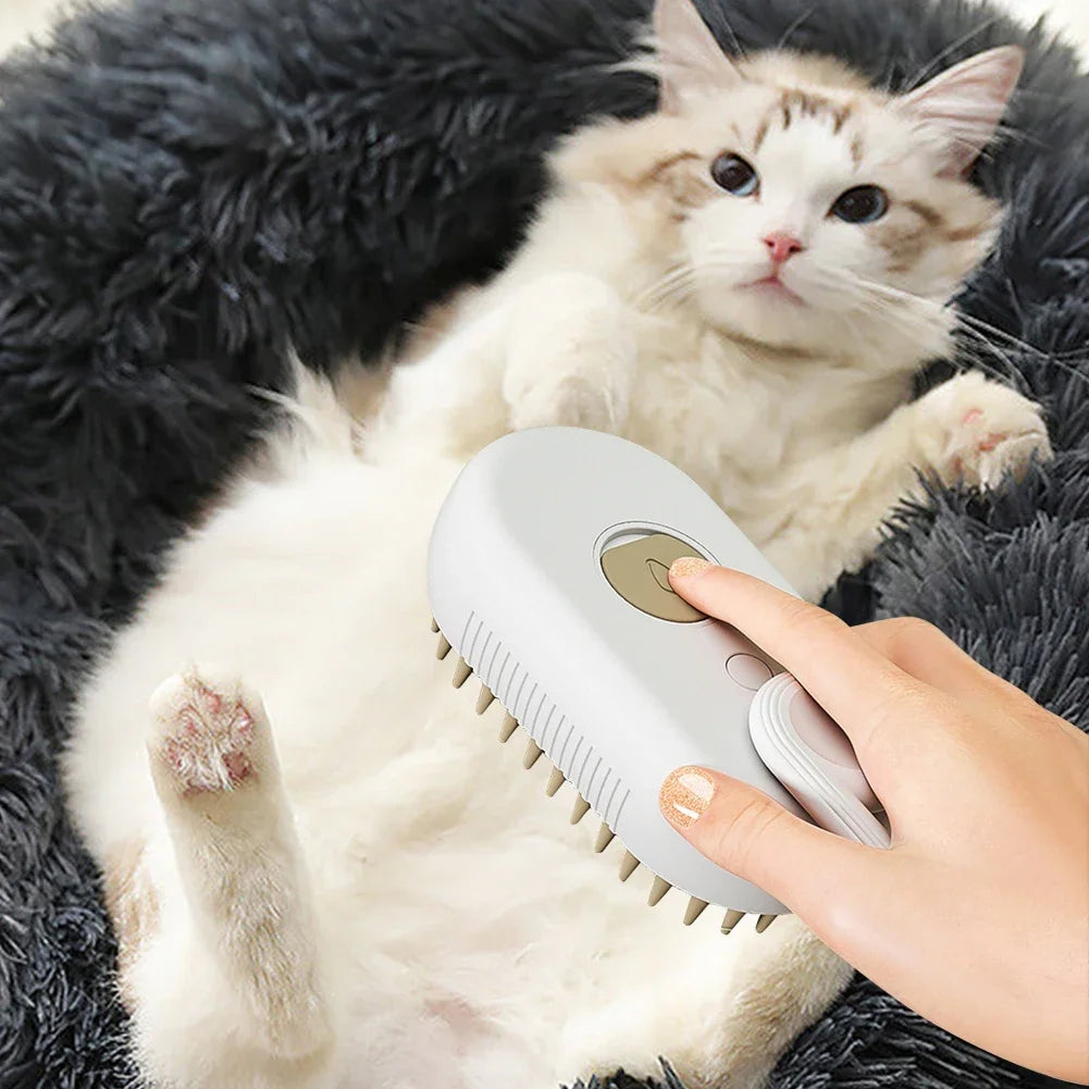 3-in-1 Steam Grooming Brush for Cats & Dogs