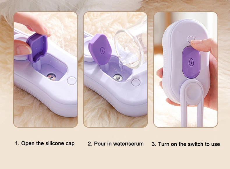 3-in-1 Electric Steam Grooming Brush