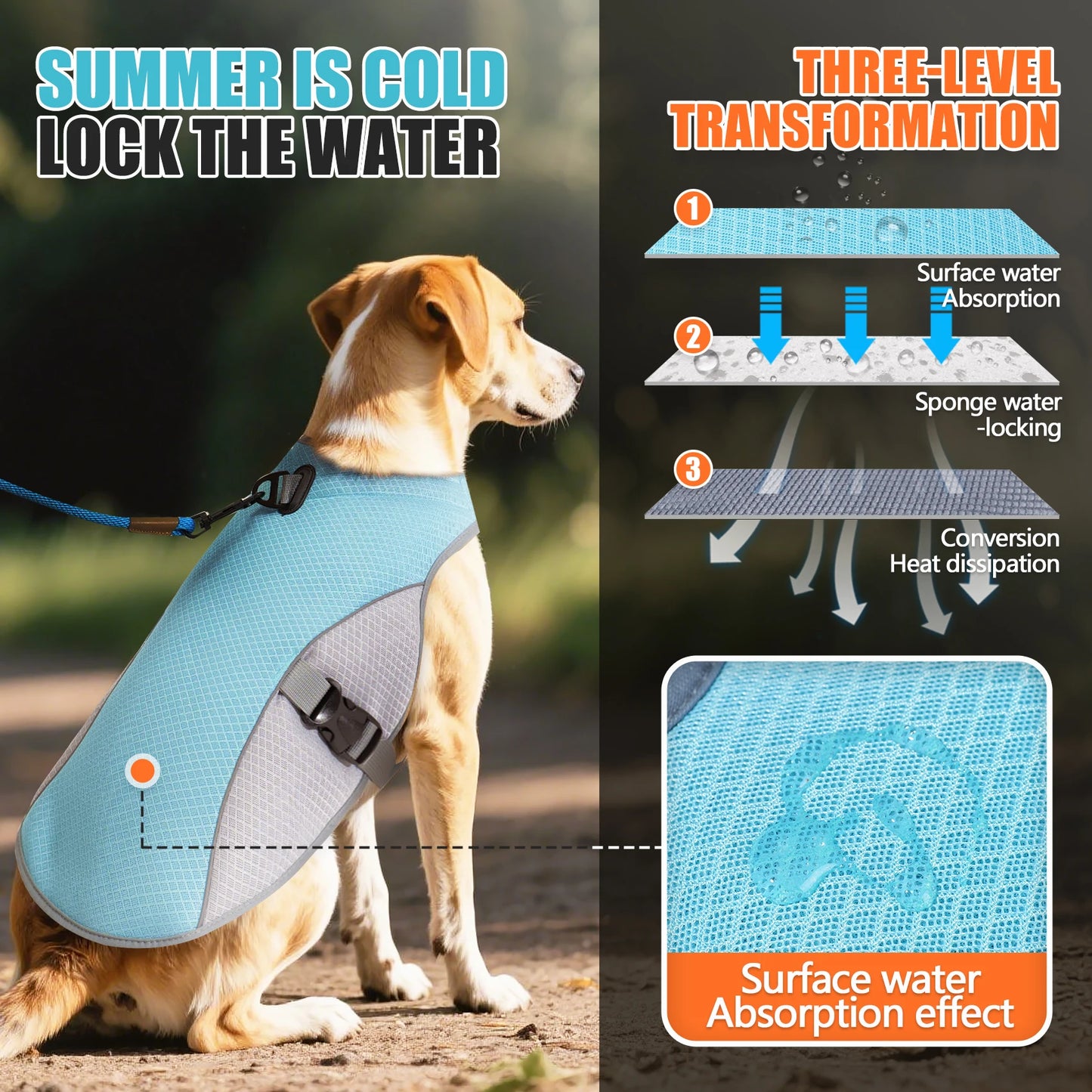 Dog Cooling Vest & Harness Jacket