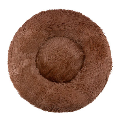 Round Plush Pet Bed for Dogs & Cats