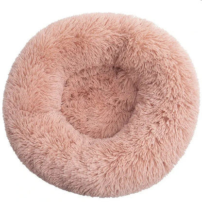 Round Plush Pet Bed for Dogs & Cats