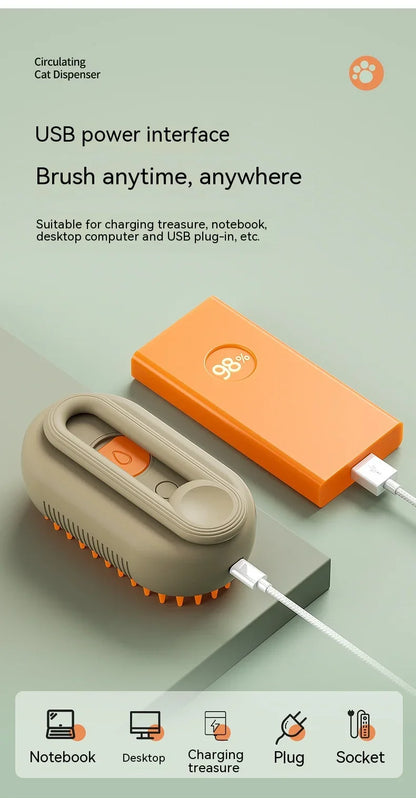 3-in-1 Electric Steam Grooming Brush