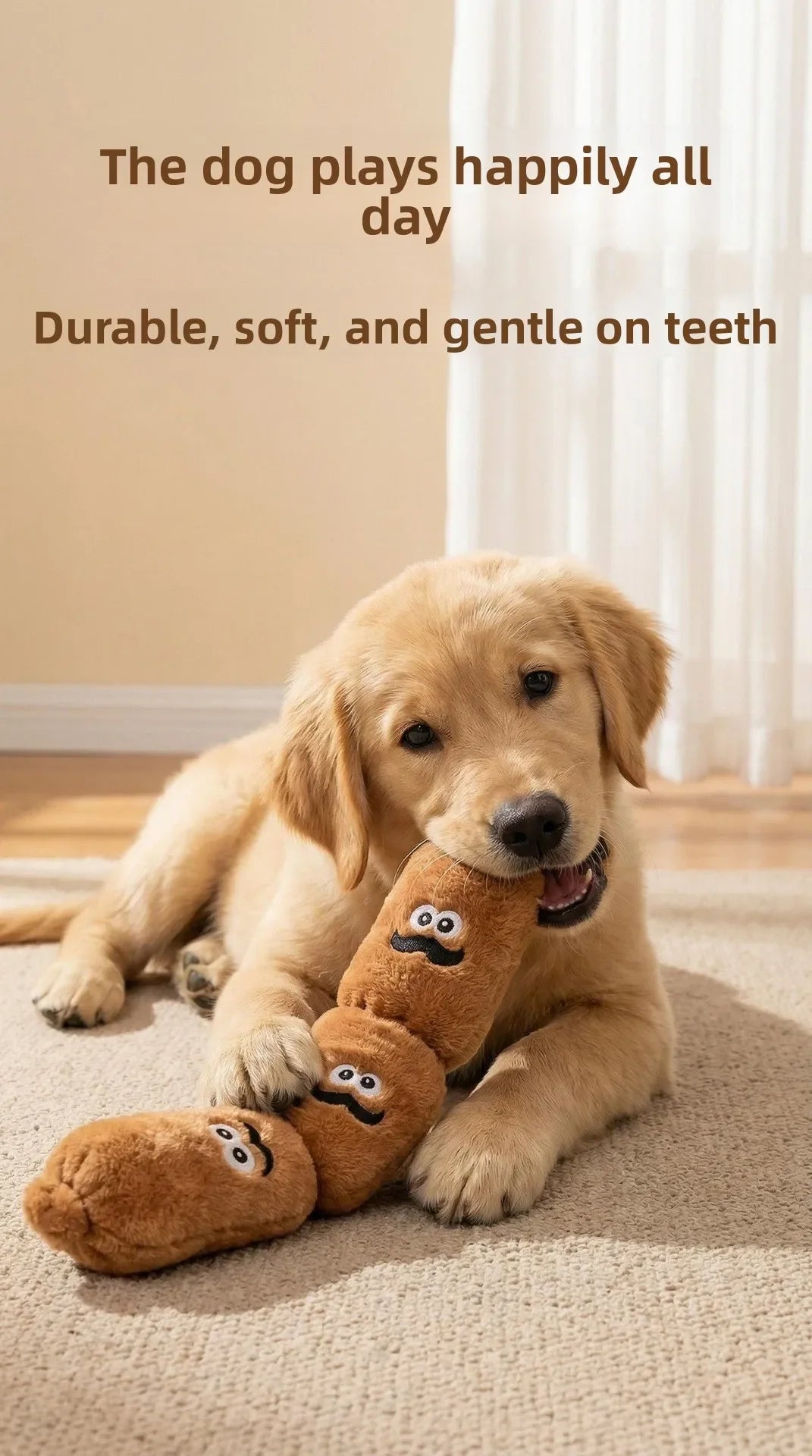 Squeaky Plush Sausage Dog Toy