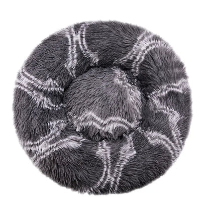 Round Plush Pet Bed for Dogs & Cats