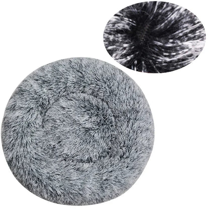 Round Plush Pet Bed for Dogs & Cats