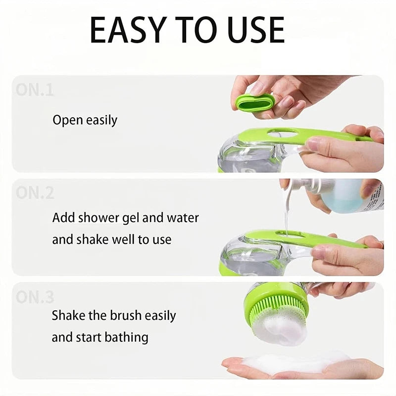 Silicone Bath Brush with Shampoo Dispenser