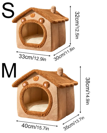 Foldable Washable Pet House Bed